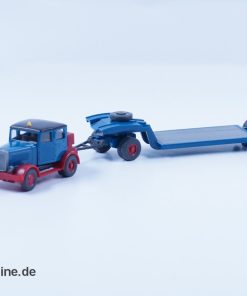 Wiking | Hanomag ST 100 Tiefladezug | Veteran mit Tieflader | Blau | H0 – 1:87