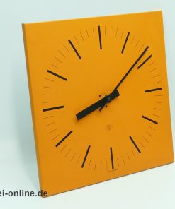 TN Telenorma Aluminium Wanduhr – Orange | Vintage 60-70er Jahre Uhr